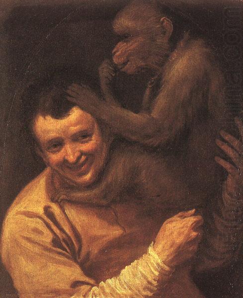 A Man with a Monkey, Annibale Carracci